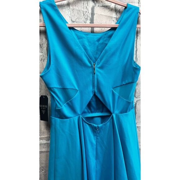 GUESS Fit and Flare Ponte Blue Dress Size Large NWT $108 - Picture 7 of 10